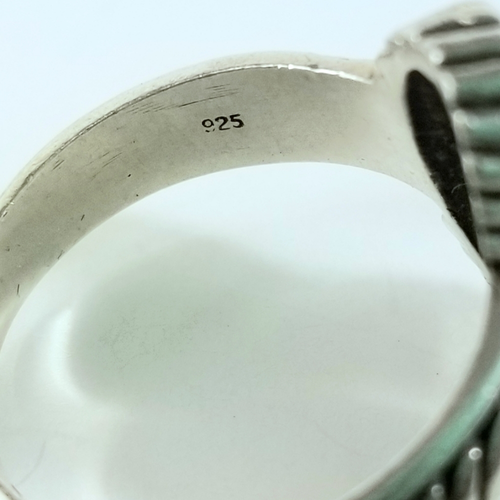 Sz 6 Brighton Sterling Silver Cable Long Cabochon Ring Retired - Picture 8 of 12